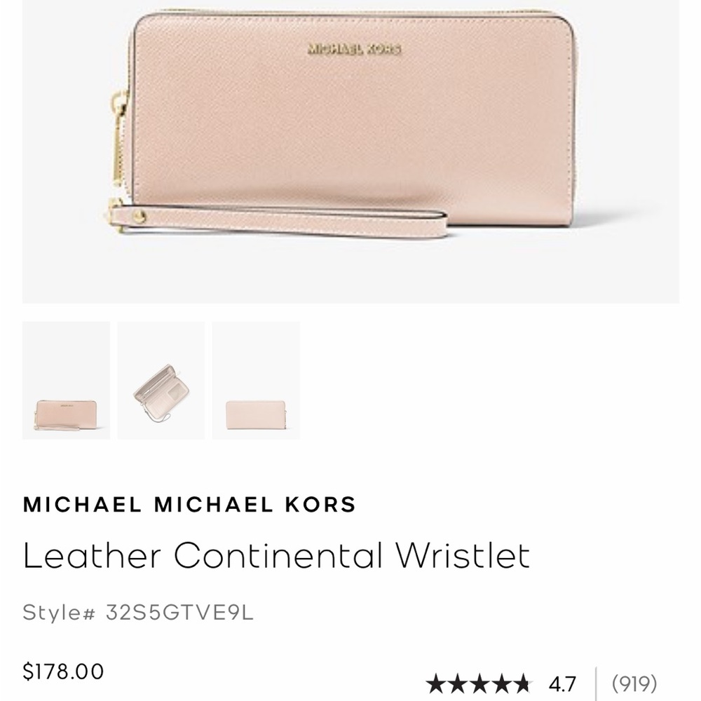 MICHAEL Michael Kors Leather Continental Wristlet